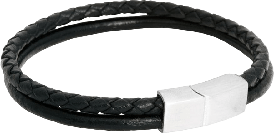 Leon Leather Bracelet Black, från by BILLGREN, i färgen svart.