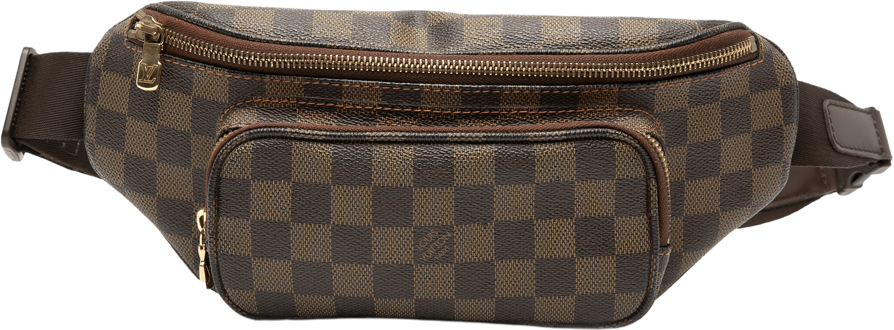 Louis Vuitton Damier Ebene Melville Bum Bag, från Luxclusif, i färgen brown.