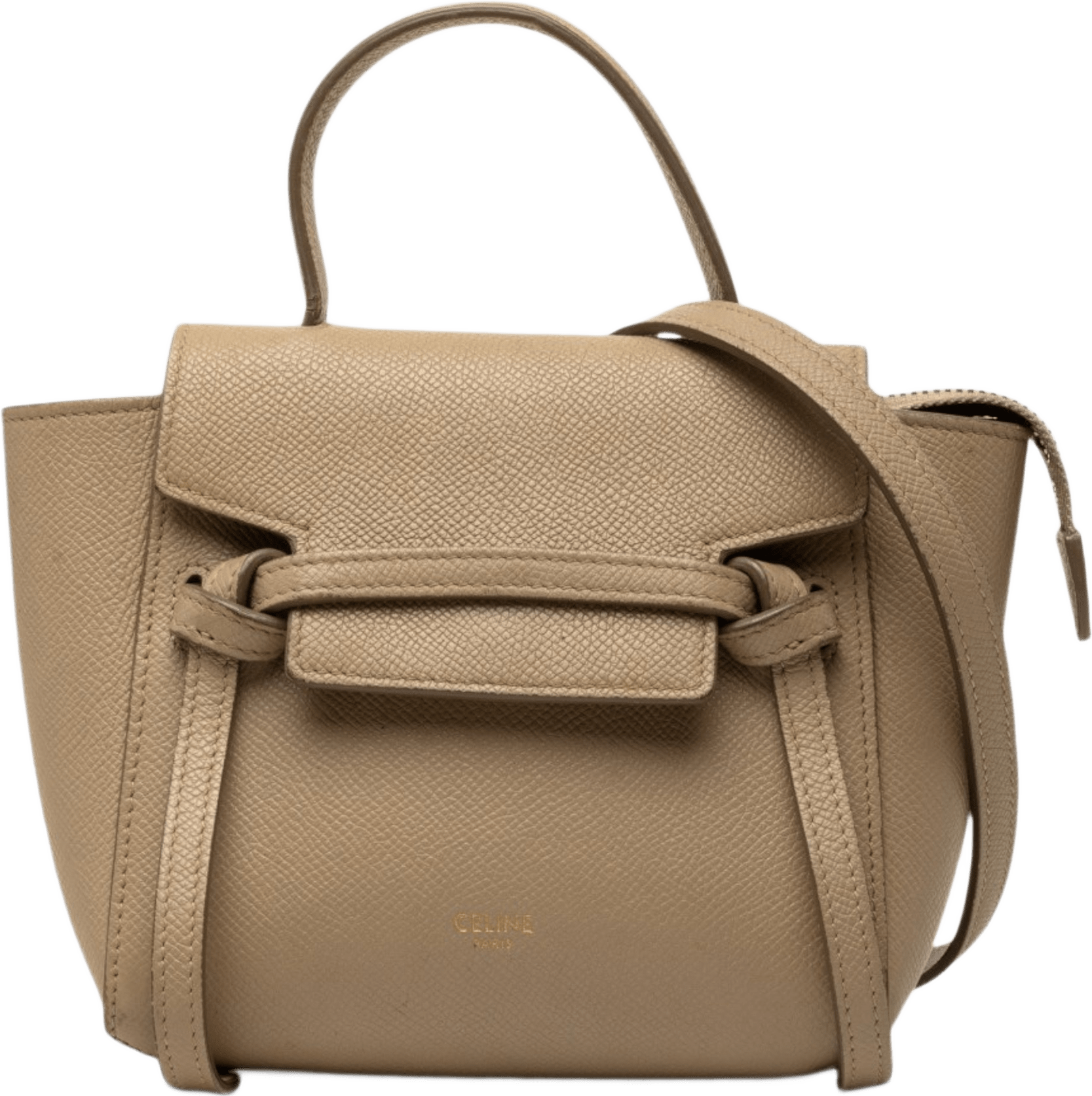 Celine Pico Grained Calfskin Belt Bag, från Luxclusif, i färgen beige.