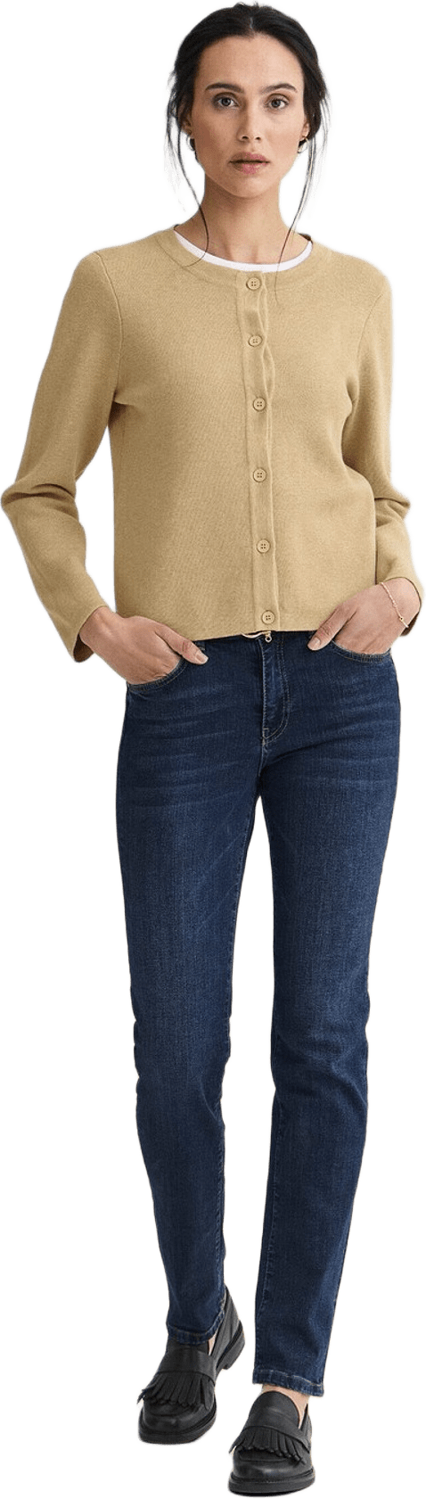 Cardigan Arly, från Newhouse, i färgen beige.