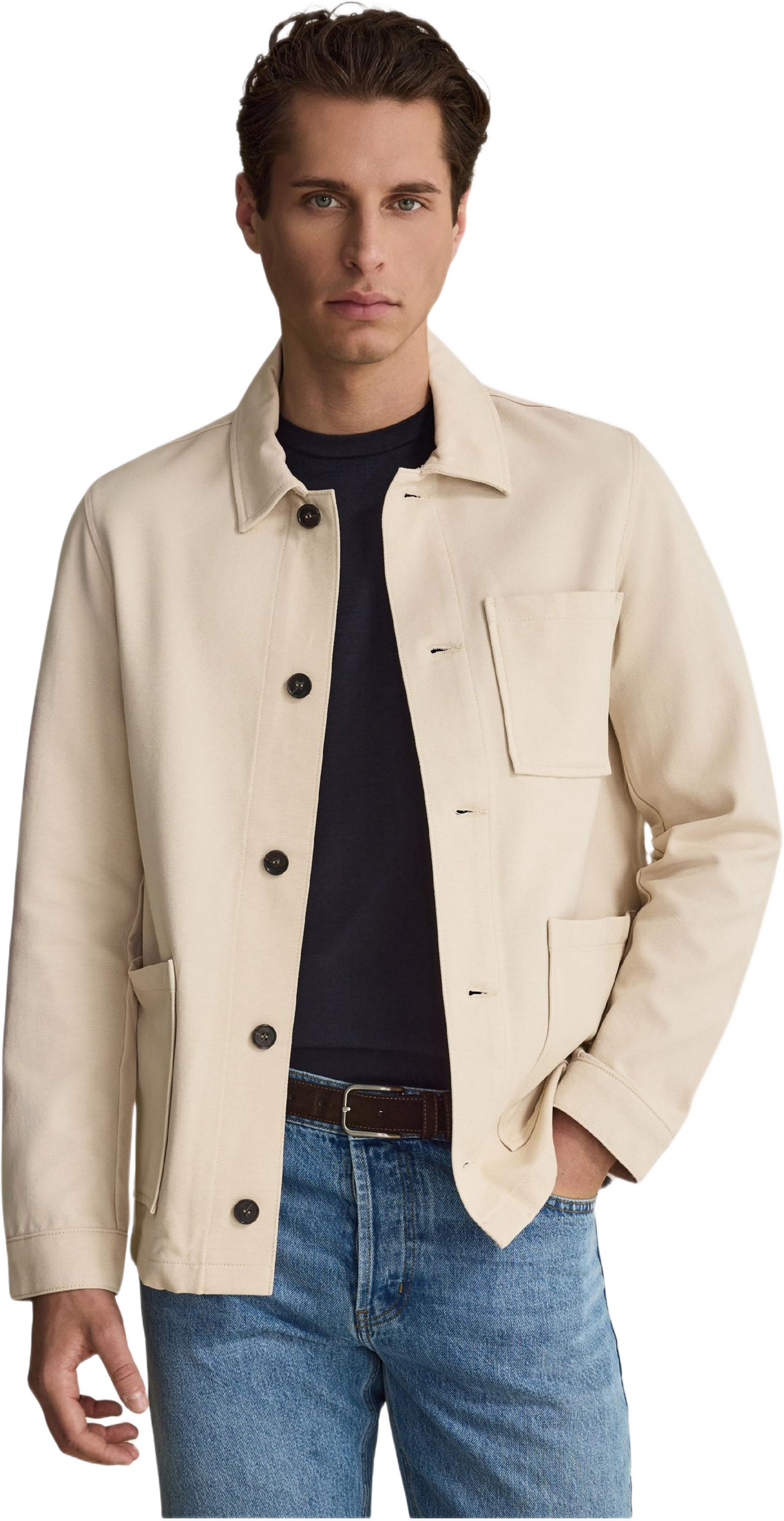 Cotton Overshirt (tommy), från John Henric, i färgen beige.