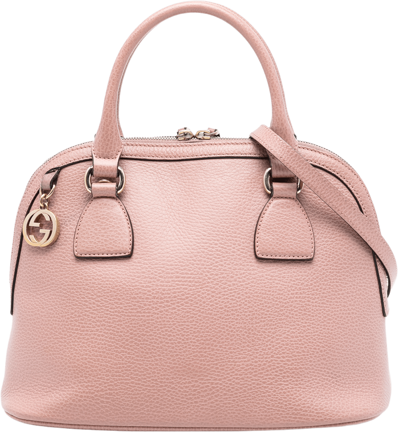 Gucci Small Dollar Calfskin Gg Charm Dome Satchel, från Luxclusif, i färgen light pink.