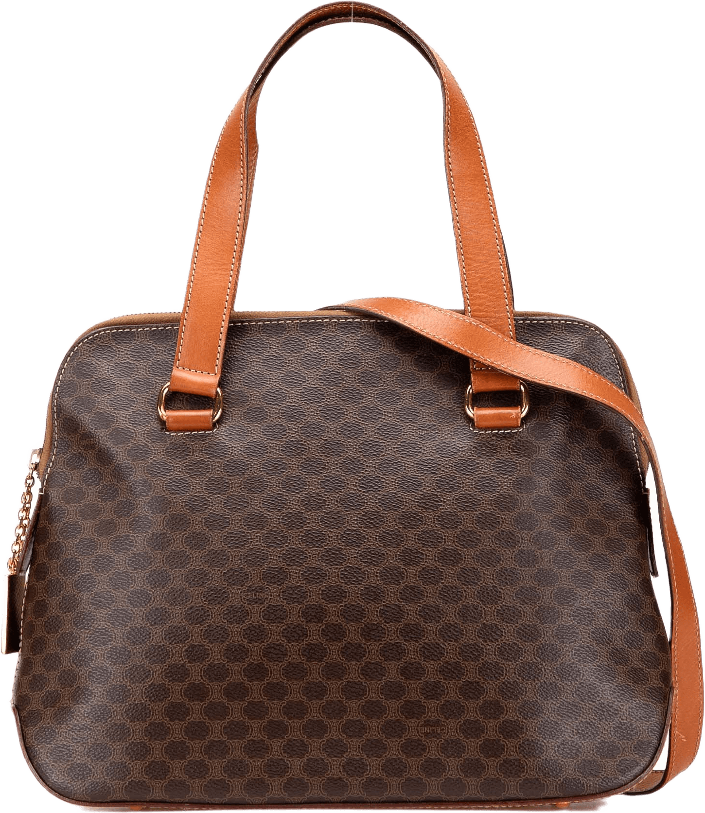Celine Macadam Coated Canvas Satchel, från Luxclusif, i färgen brown.