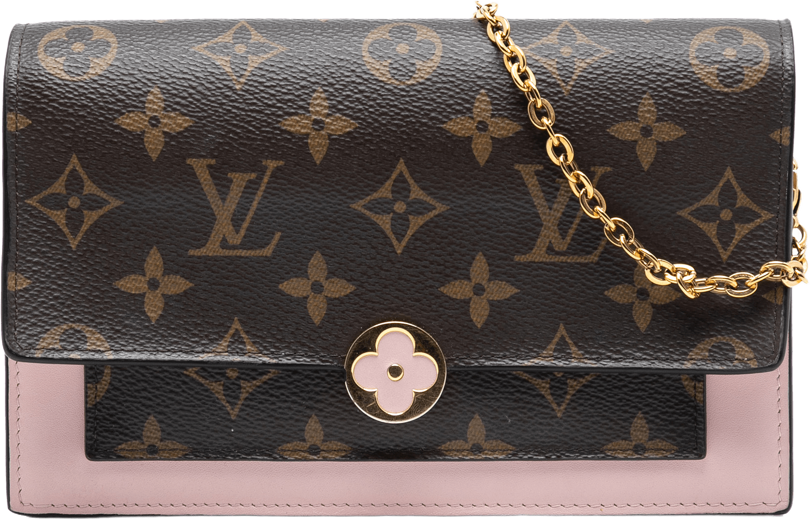 Louis Vuitton Monogram Flore Wallet On Chain, från Luxclusif, i färgen brown.