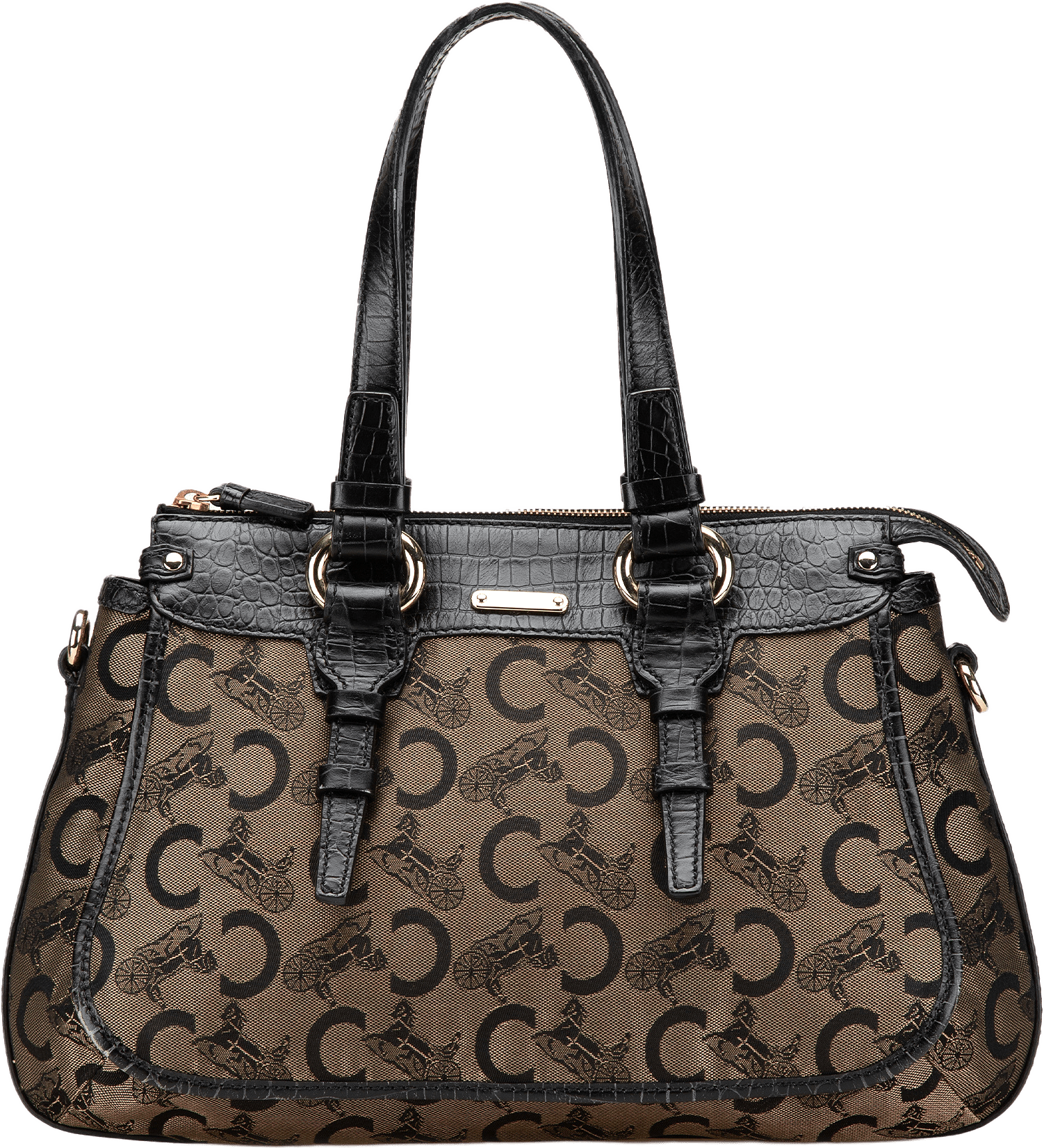 Celine C Carriage Canvas Satchel, från Luxclusif, i färgen light brown.