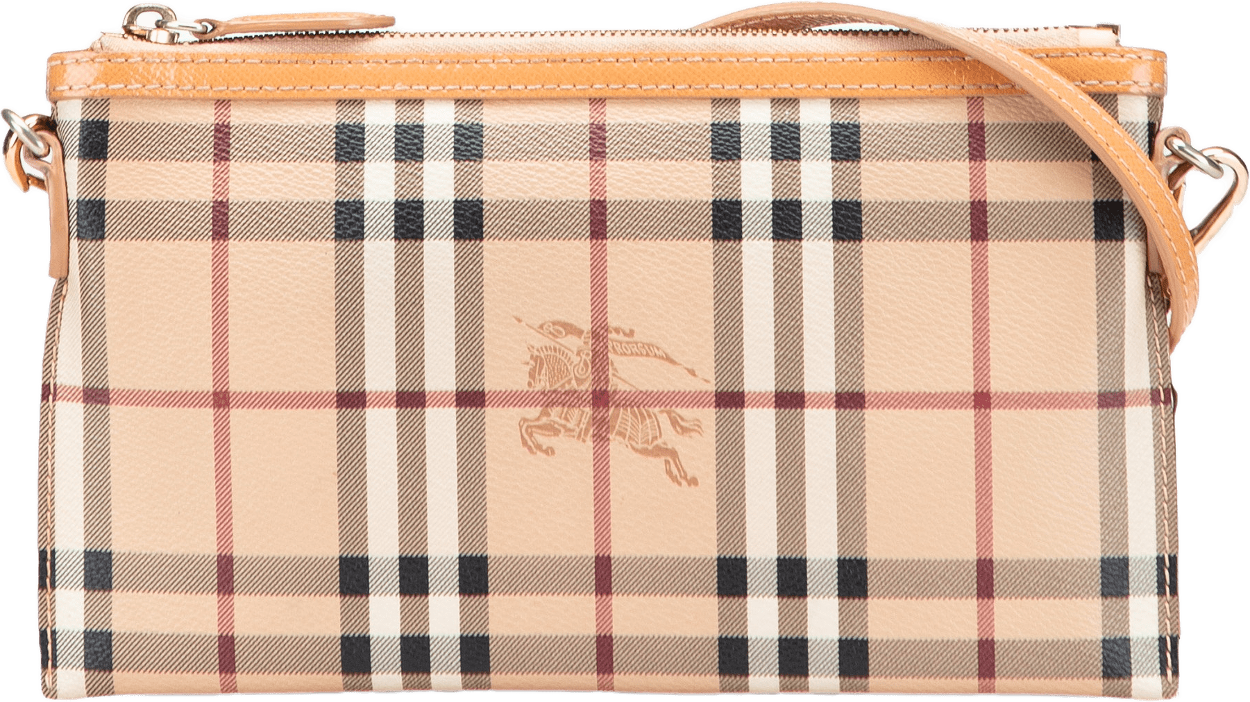 Burberry Haymarket Check Coated Canvas Peyton Crossbody, från Luxclusif, i färgen beige.