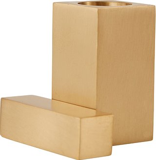 Square Solid Brass Candleholder, från OYOY Living, i färgen brushed brass.