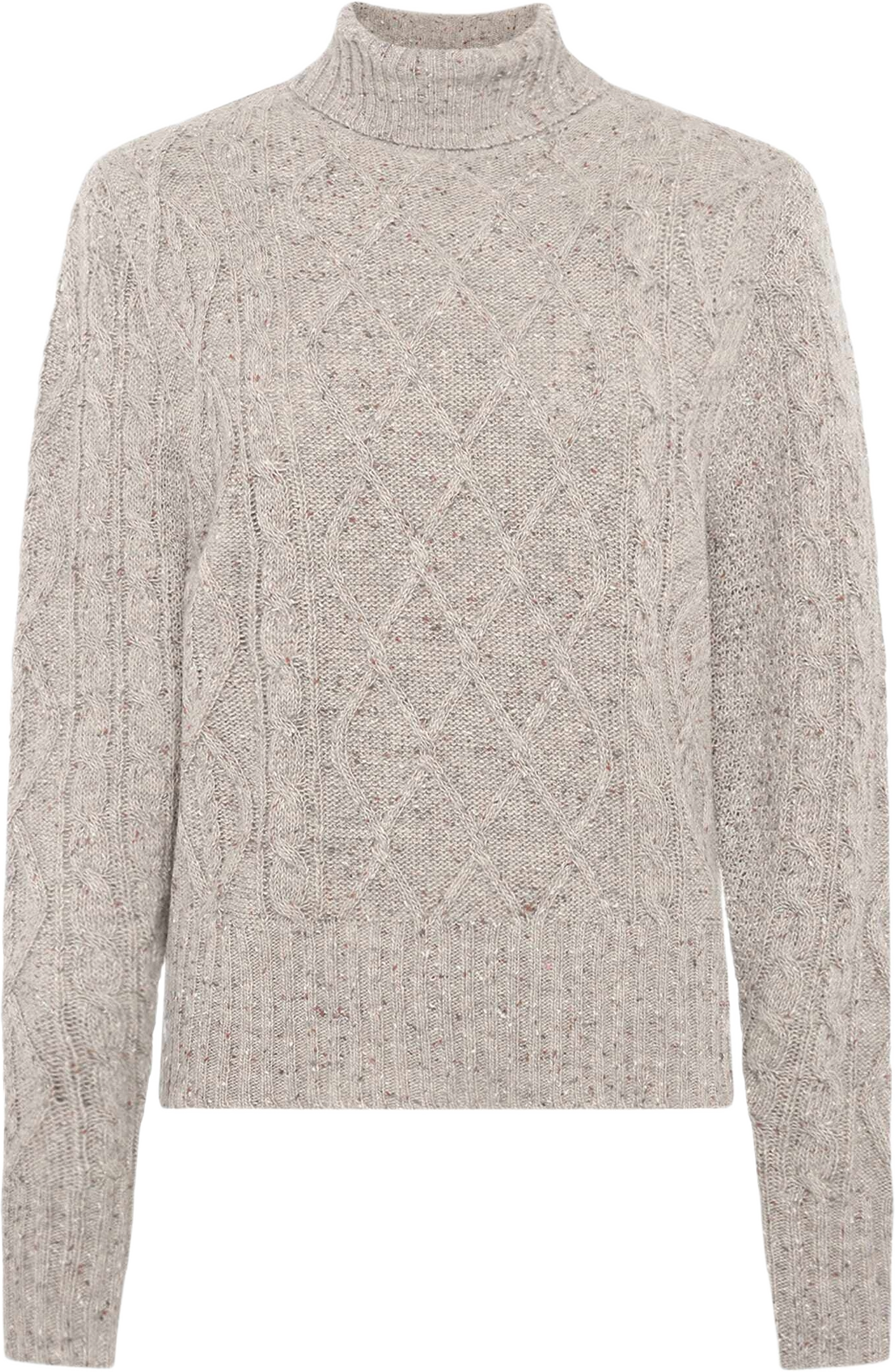 Simone Tweed Turtleneck Sweater, från Newhouse, i färgen beige.