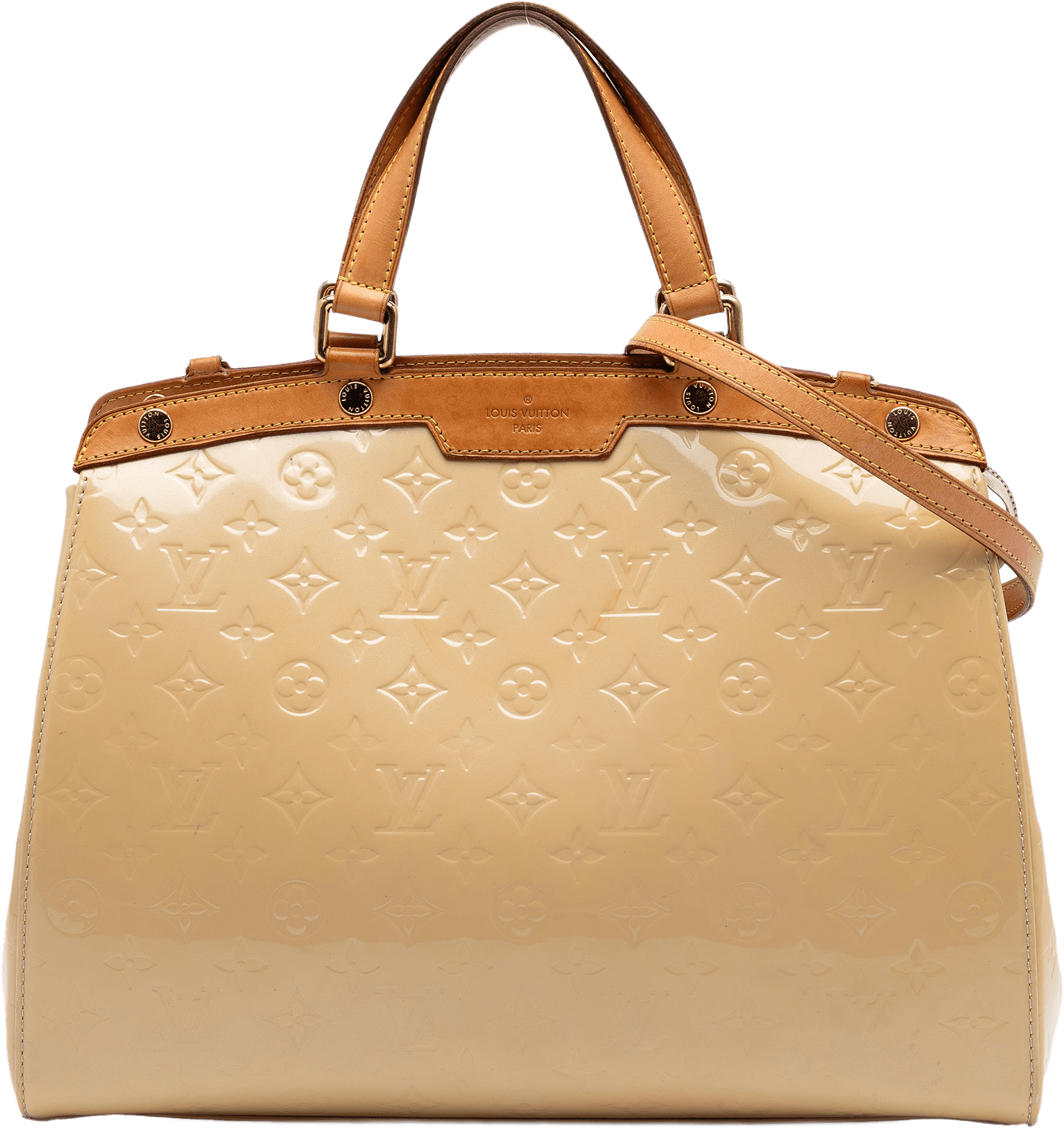 Louis Vuitton Monogram Vernis Brea Gm, från Luxclusif, i färgen beige.