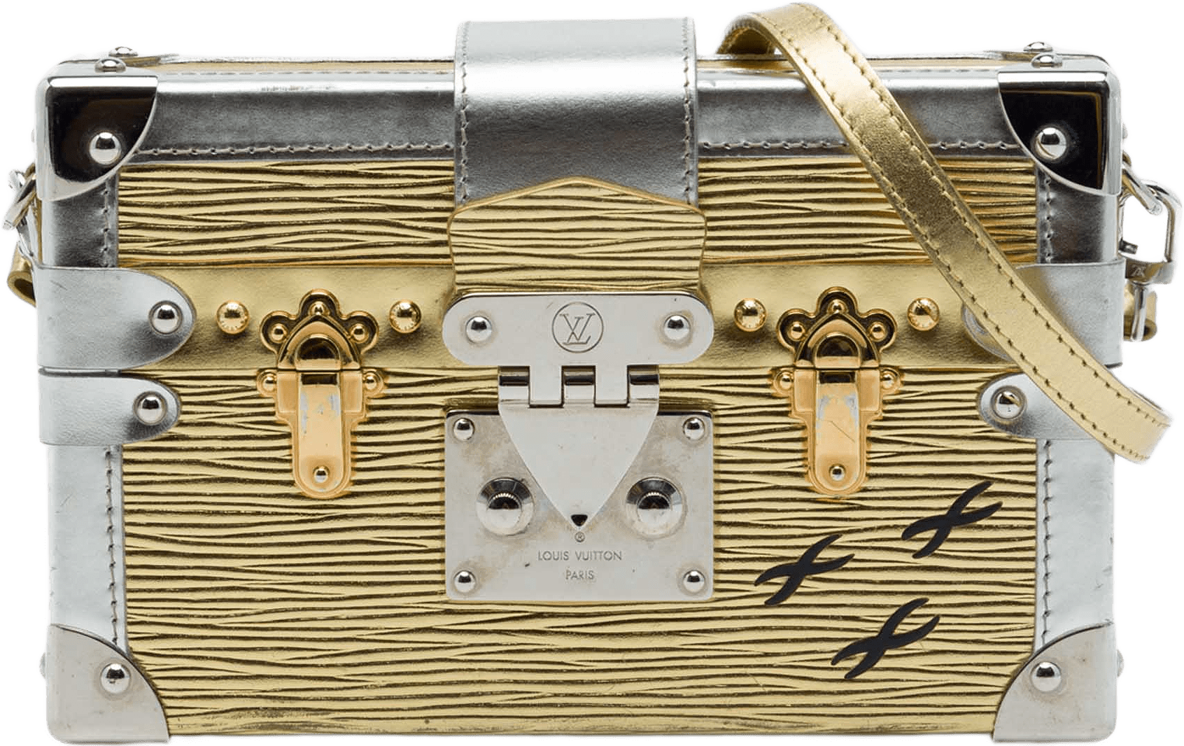 Louis Vuitton Epi Petite Malle, från Luxclusif, i färgen guld.