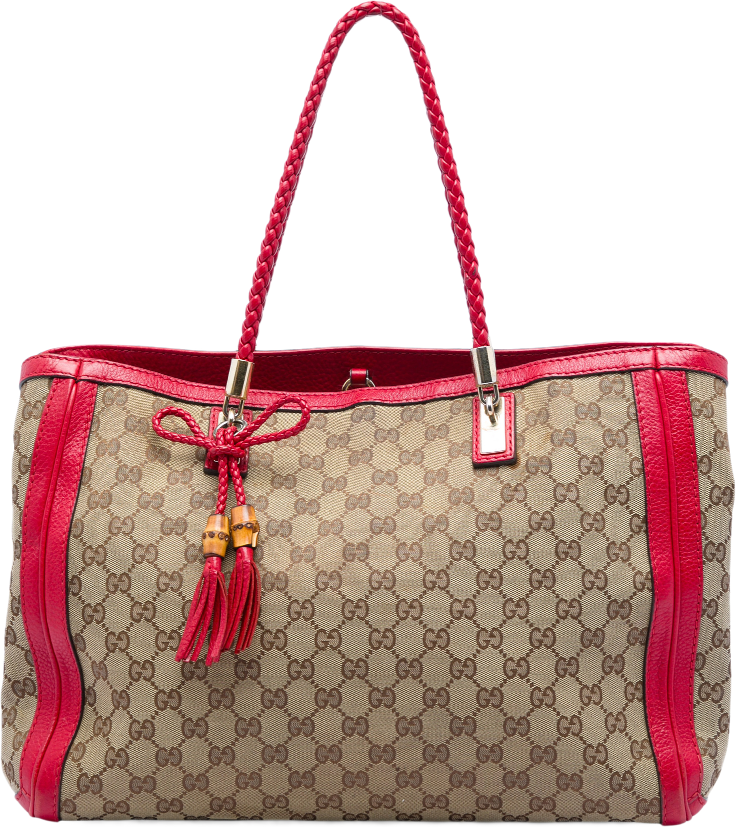 Gucci Gg Canvas Bella Tote, från Luxclusif, i färgen röd.