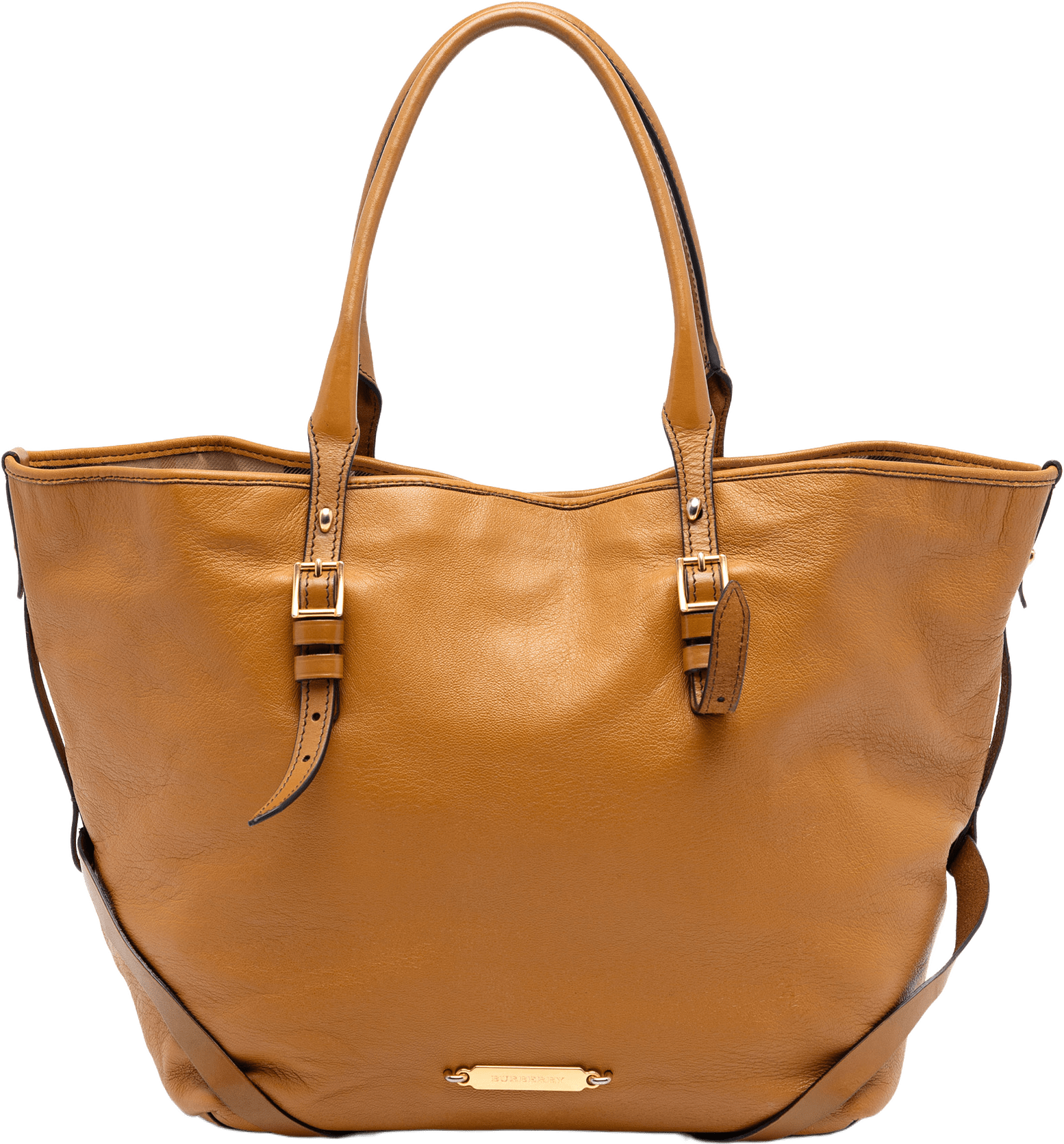 Burberry Leather Salisbury Belted Tote, från Luxclusif, i färgen camel.