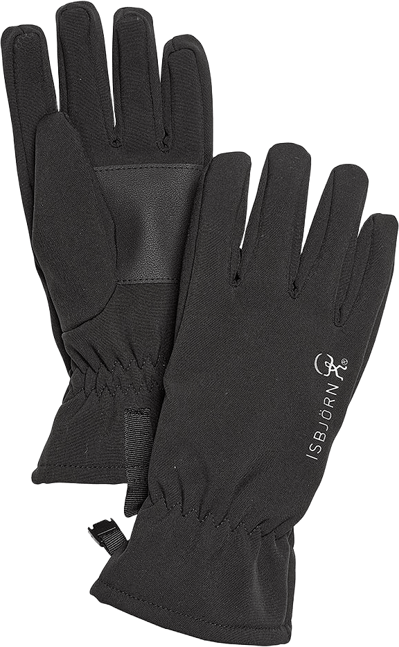 Isbjörn Trail Softshell Fingervante, från ISBJÖRN of Sweden, i färgen black.