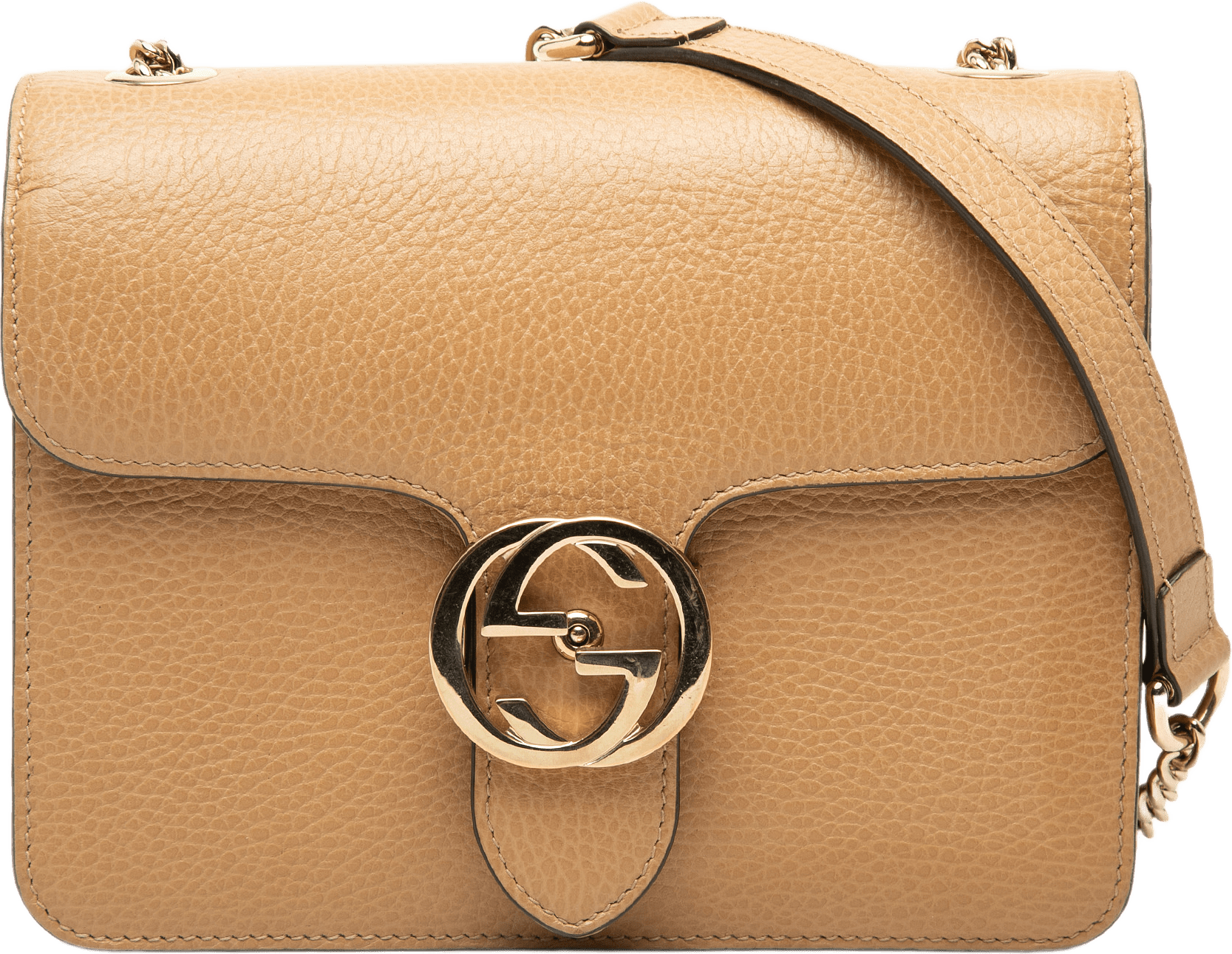Gucci Small Dollar Calfskin Interlocking G Crossbody, från Luxclusif, i färgen brun.