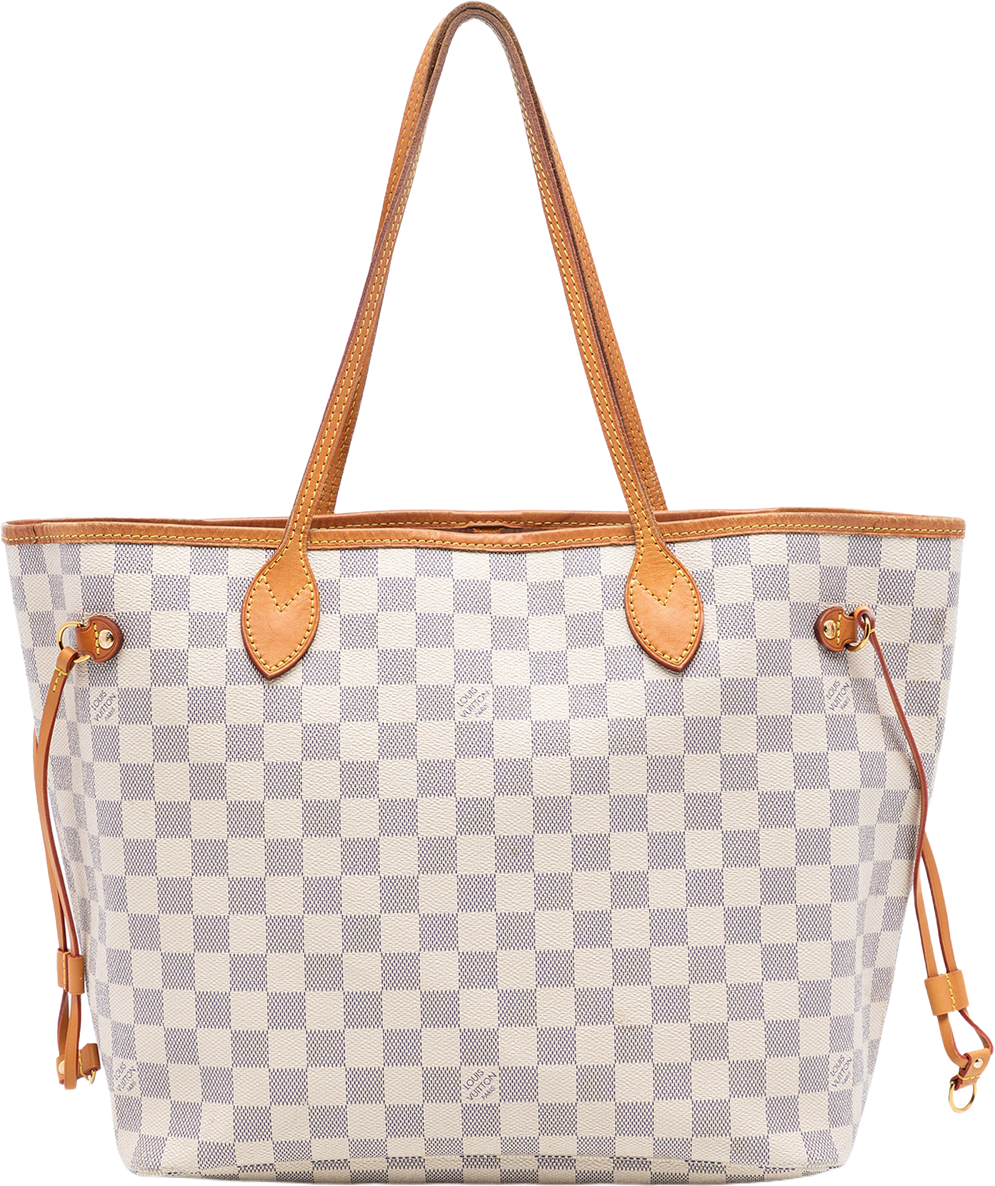 Louis Vuitton Damier Azur Neverfull Mm, från Luxclusif, i färgen white.