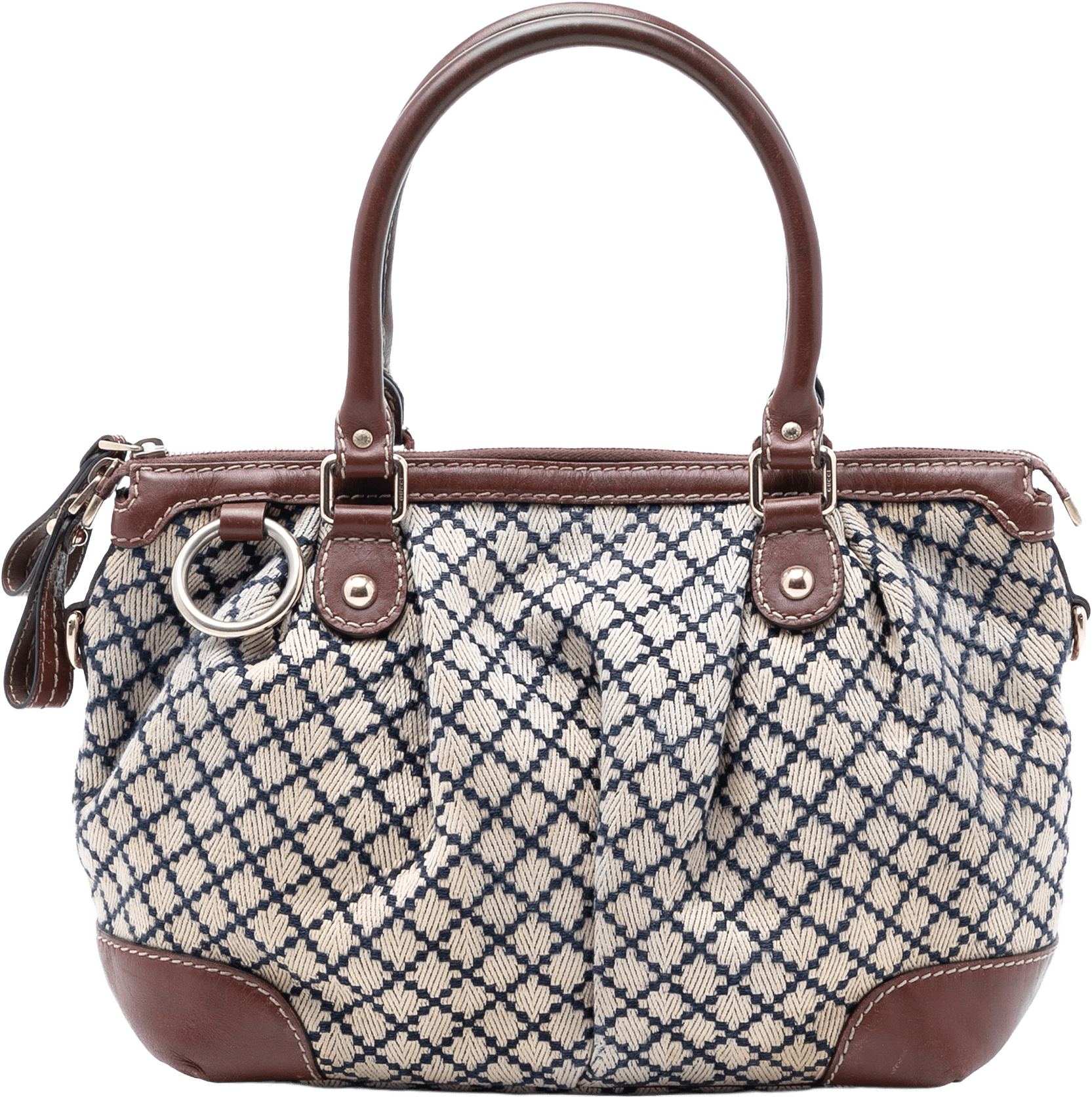 Gucci Diamante Canvas Sukey Satchel, från Luxclusif, i färgen beige.