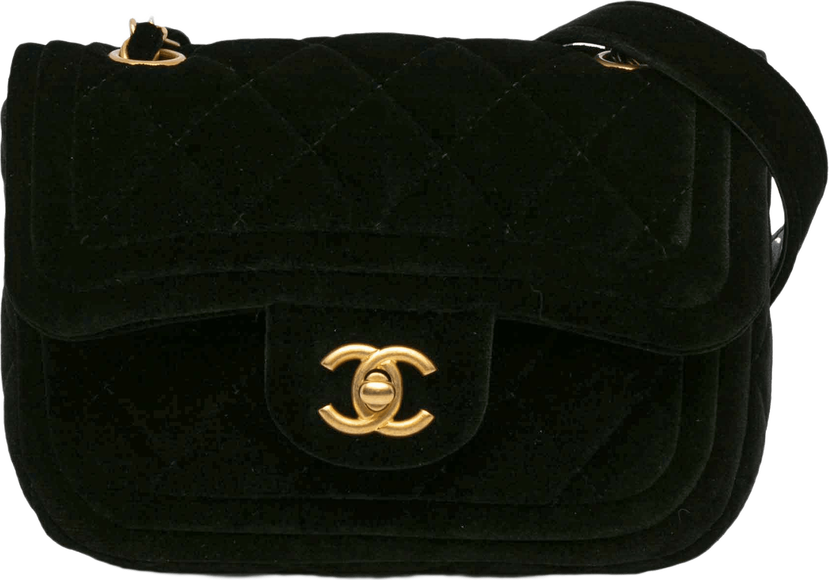 Chanel Mini Quilted Velvet Double Frame Flap