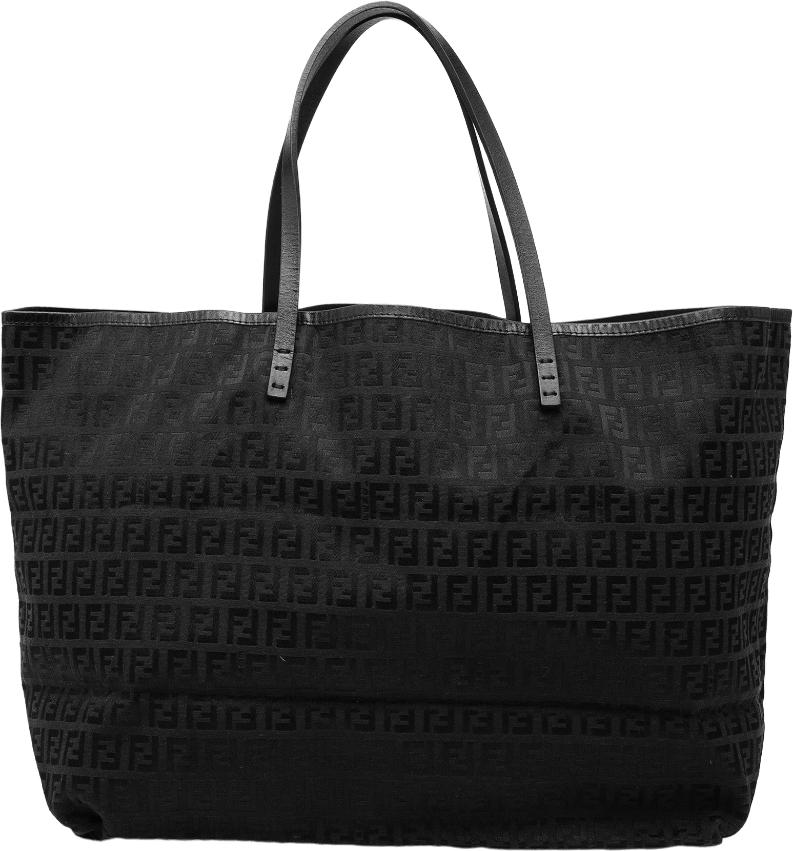 Fendi Medium Zucchino Canvas Roll Tote, från Luxclusif, i färgen black.