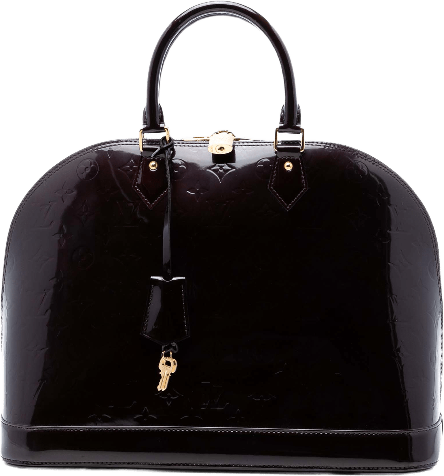 Louis Vuitton Monogram Vernis Alma Gm, från Luxclusif, i färgen purple.