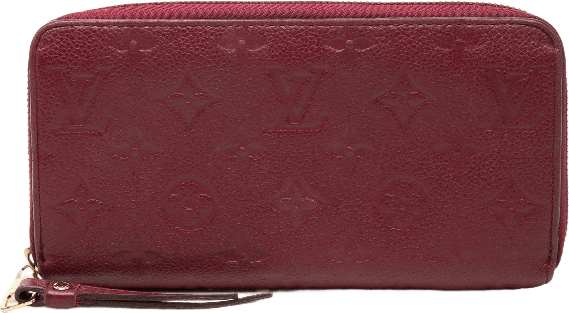 Louis Vuitton Monogram Empreinte Zippy Long Wallet, från Luxclusif, i färgen röd.