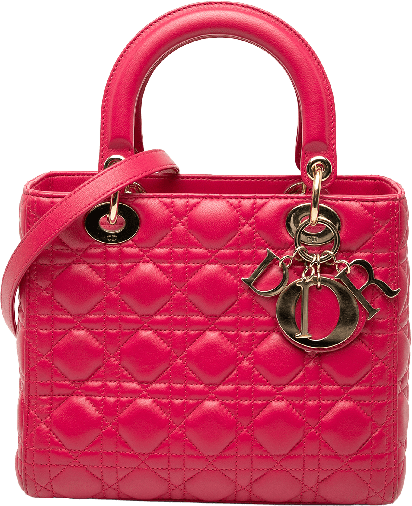 Dior Medium Lambskin Cannage Lady Dior, från Luxclusif, i färgen blush.