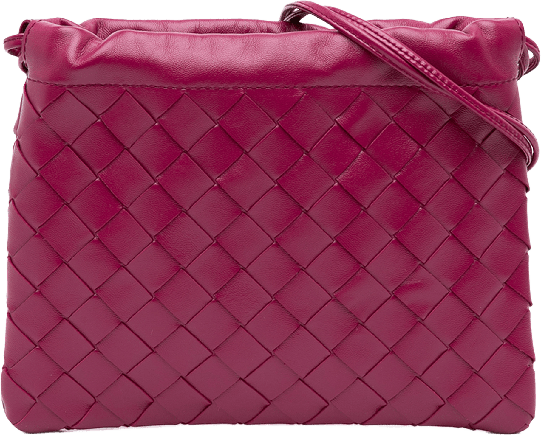 Bottega Veneta Small Nappa Intrecciato Dustbag Drawstring Crossbody, från Luxclusif, i färgen purpur.