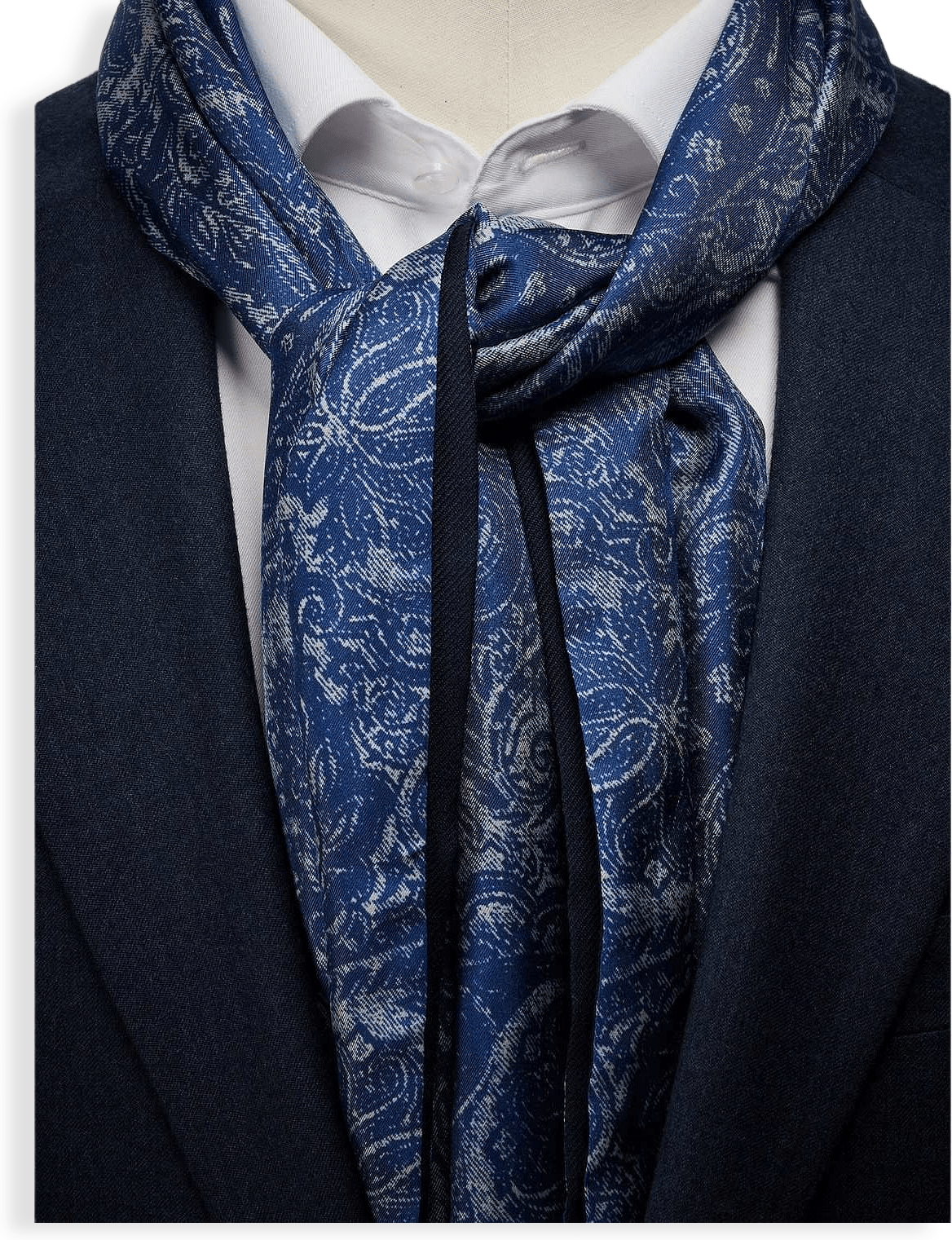 Blue Wool & Silk Scarf