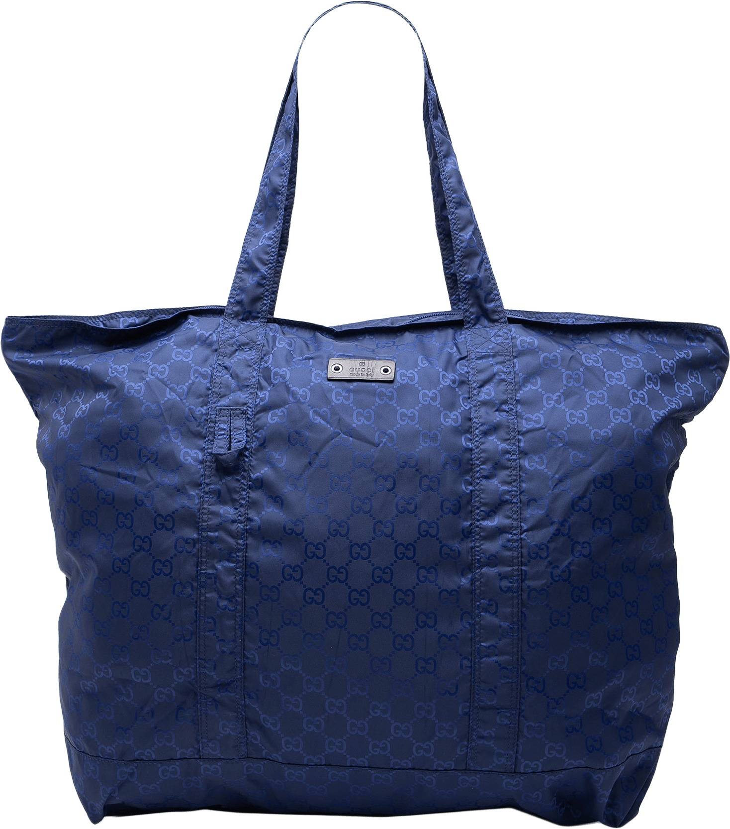 Gucci Gg Nylon Teddy Bear Folding Tote, från Luxclusif, i färgen blue.