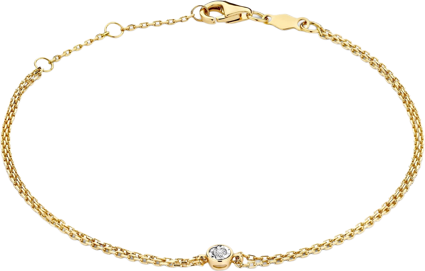 De La Paix Inaya Armband I 14k Guld Med Diamant 002 Ct, från Isabel Bernard, i färgen goud.
