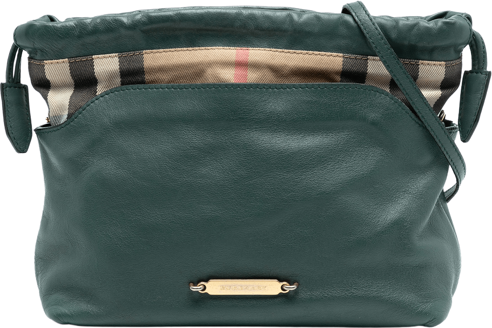 Burberry House Check Canvas And Calfskin Little Crush Crossbody, från Luxclusif, i färgen dark green.