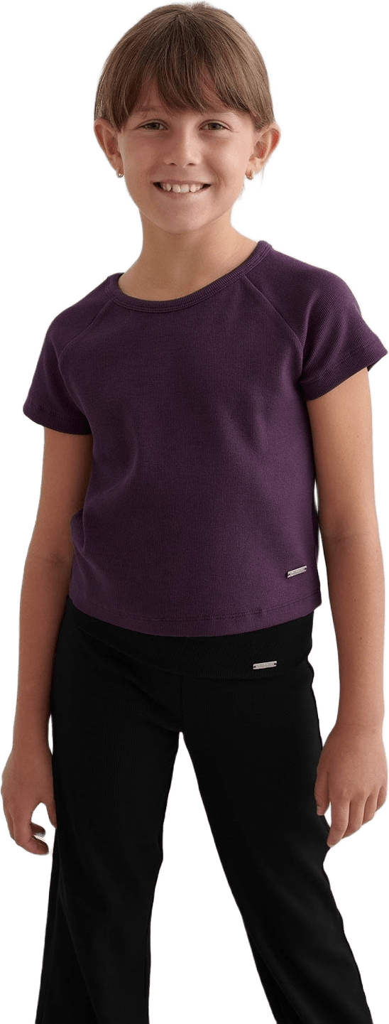 Midnight Plum Young Ease Ribbed Short Sleeve