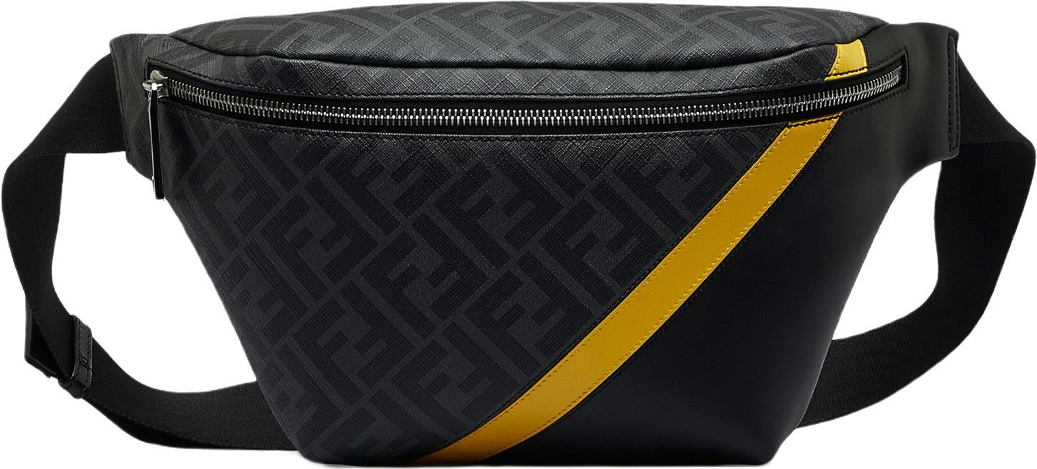 Fendi Zucca Ff 1974 Diagonal Belt Bag, från Luxclusif, i färgen black.