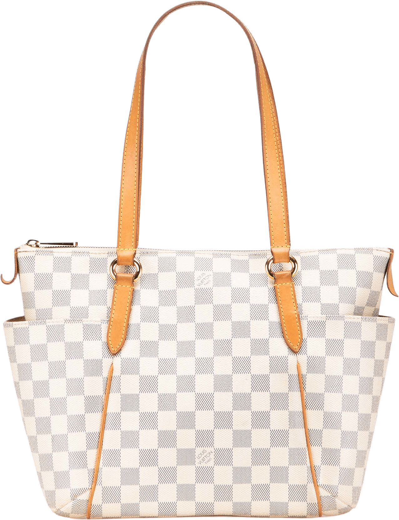 Louis Vuitton Damier Azur Totally Pm, från Luxclusif, i färgen white.