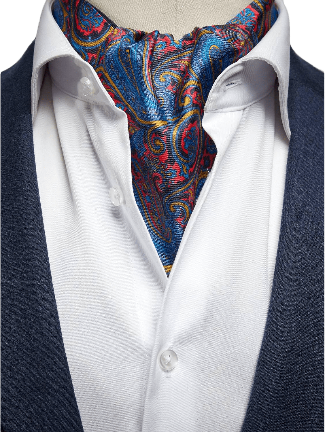 Silk Single Pointed Ascot Paisley, från John Henric, i färgen red.