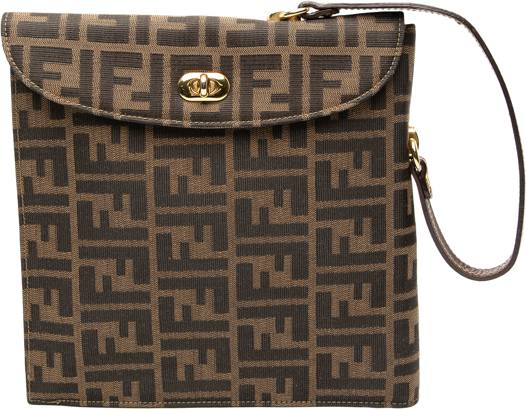 Fendi Zucca Canvas Handbag, från Luxclusif, i färgen brown.