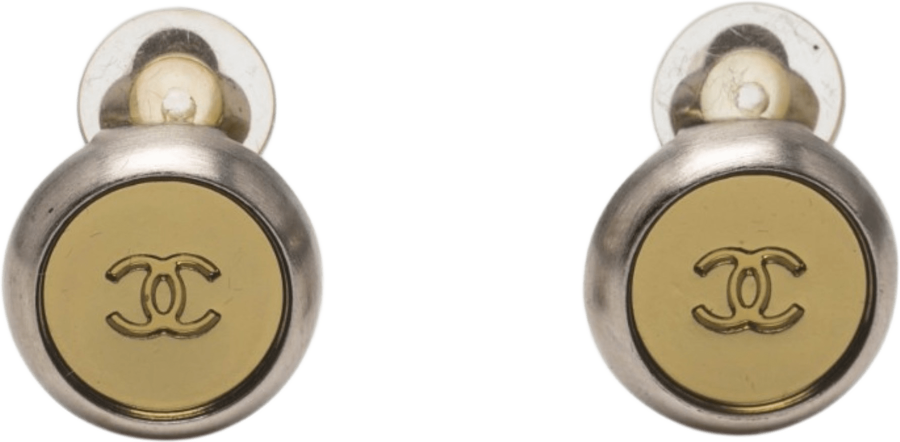 Chanel Cc Brass And Gold Plated Disc Clip On Earrings, från Luxclusif, i färgen guld.