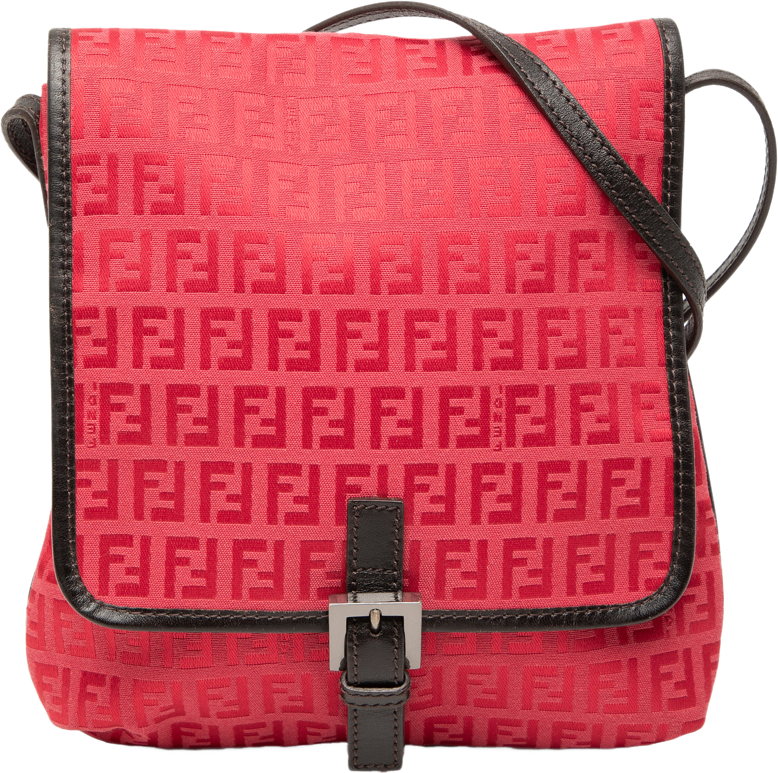 Fendi Zucchino Canvas Crossbody, från Luxclusif, i färgen red.