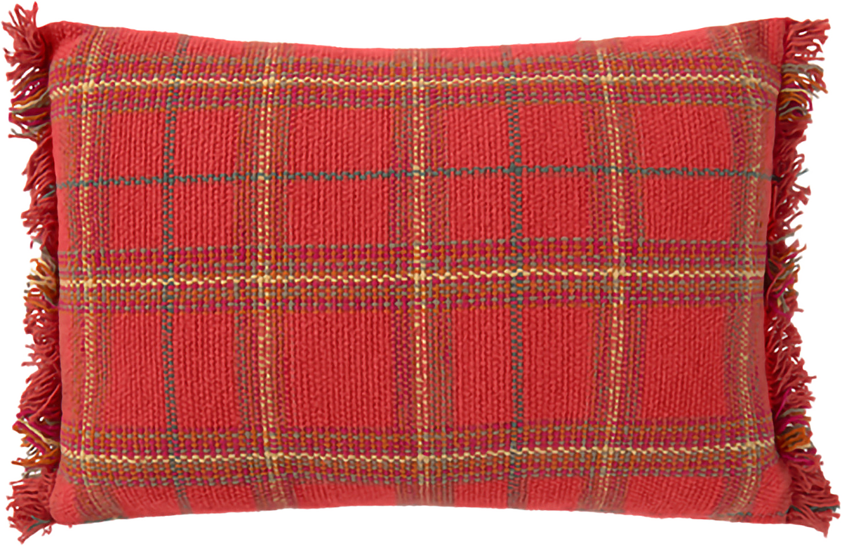 Handvävd Kudde, från LORENA CANALS, i färgen lönnröd, fushia, terrakotta, jordbrun, ankgrön, honung.