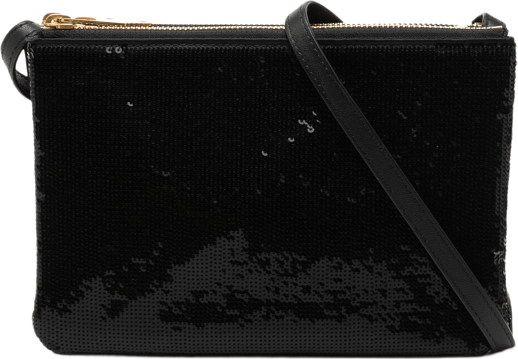 Celine Small Sequin Trio Crossbody, från Luxclusif, i färgen svart.