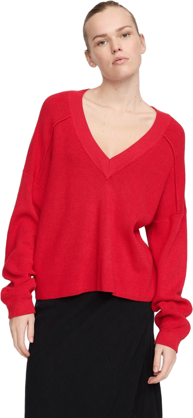 Srmushi V-neck Knit - Racing Red