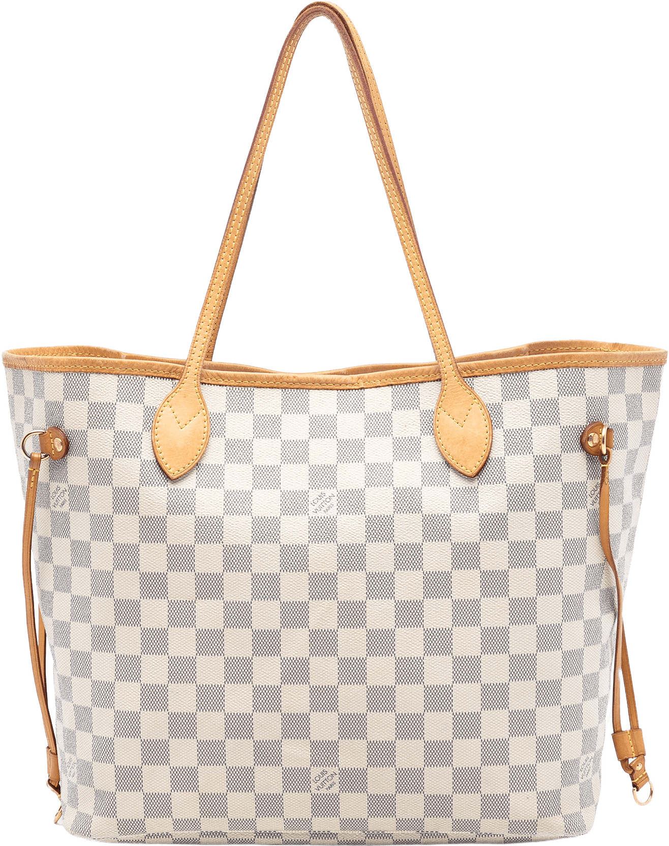 Louis Vuitton Damier Azur Neverfull Mm, från Luxclusif, i färgen white.