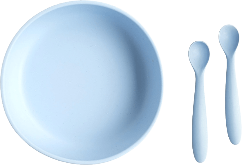 Eating Essentials Bundle (plate Bowl + Spoon Set), från Les Enfants, i färgen blue.