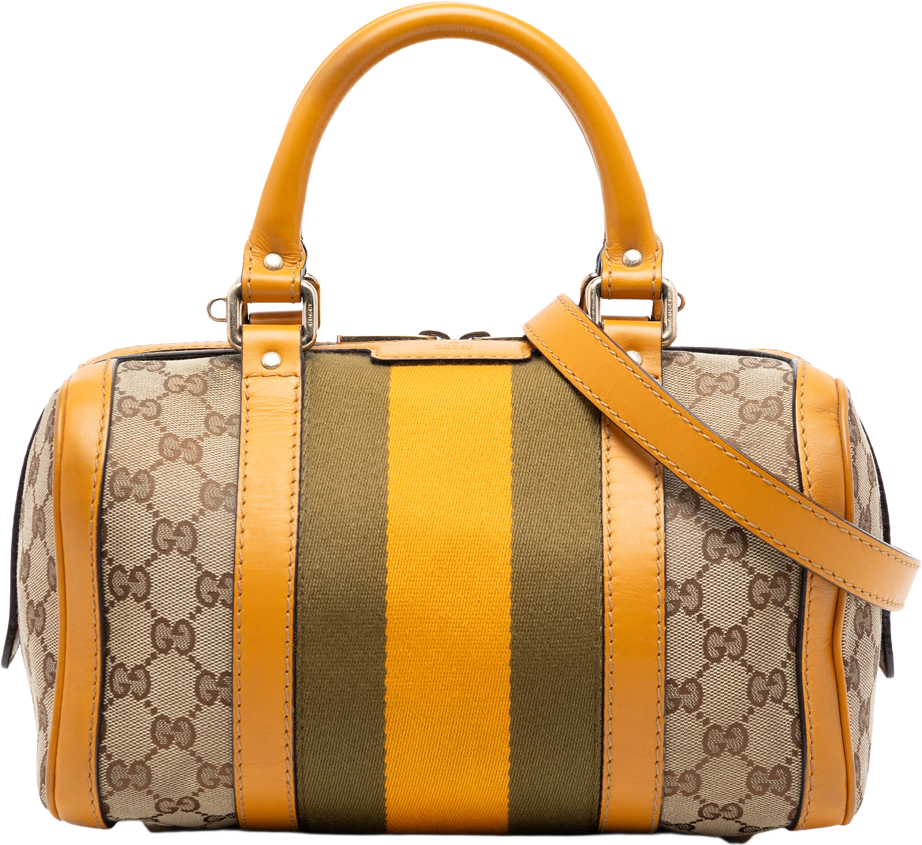 Gucci Small Gg Canvas Web Joy Boston Bag, från Luxclusif, i färgen beige.