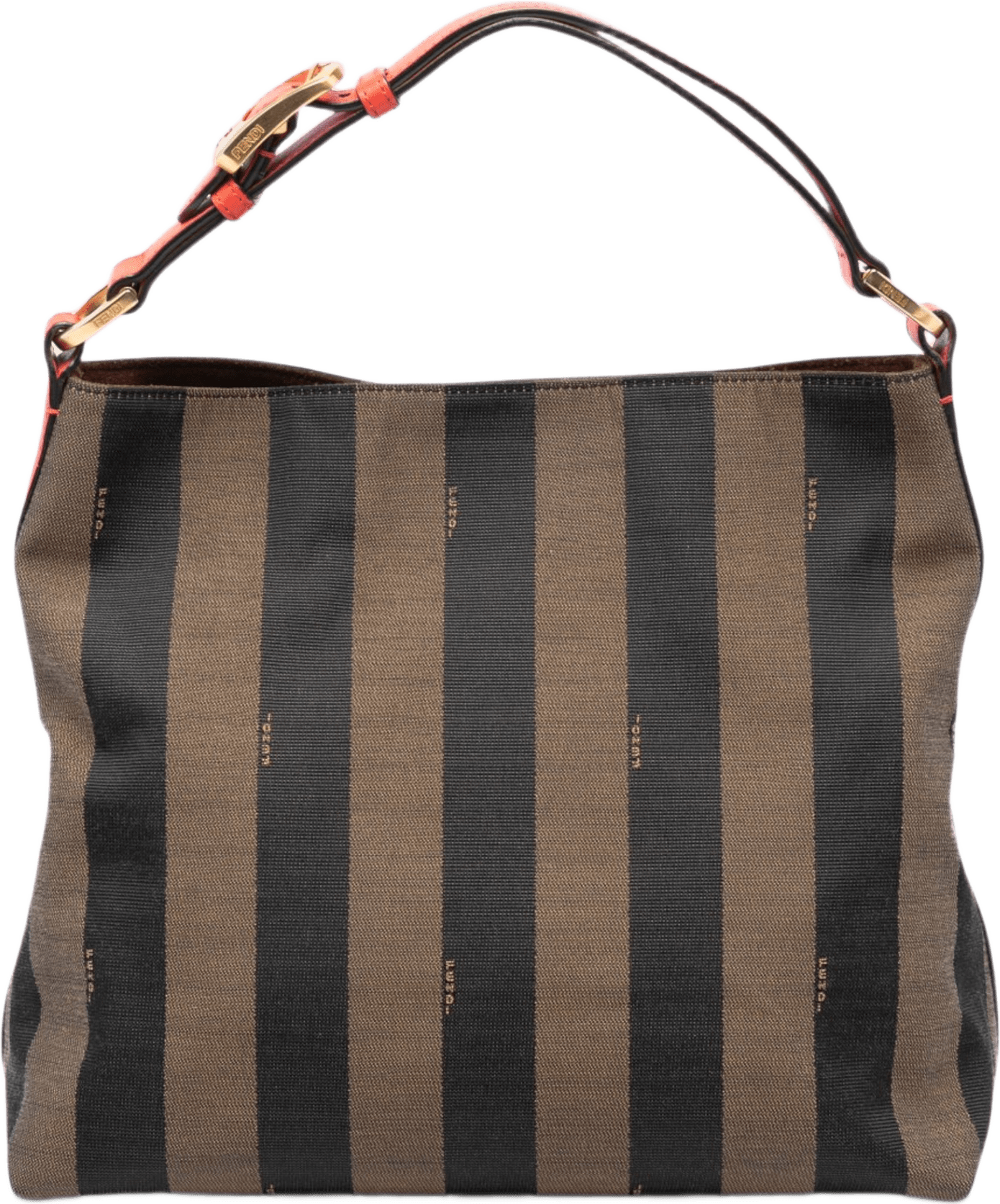 Fendi Pequin Canvas Shoulder Bag, från Luxclusif, i färgen brun.