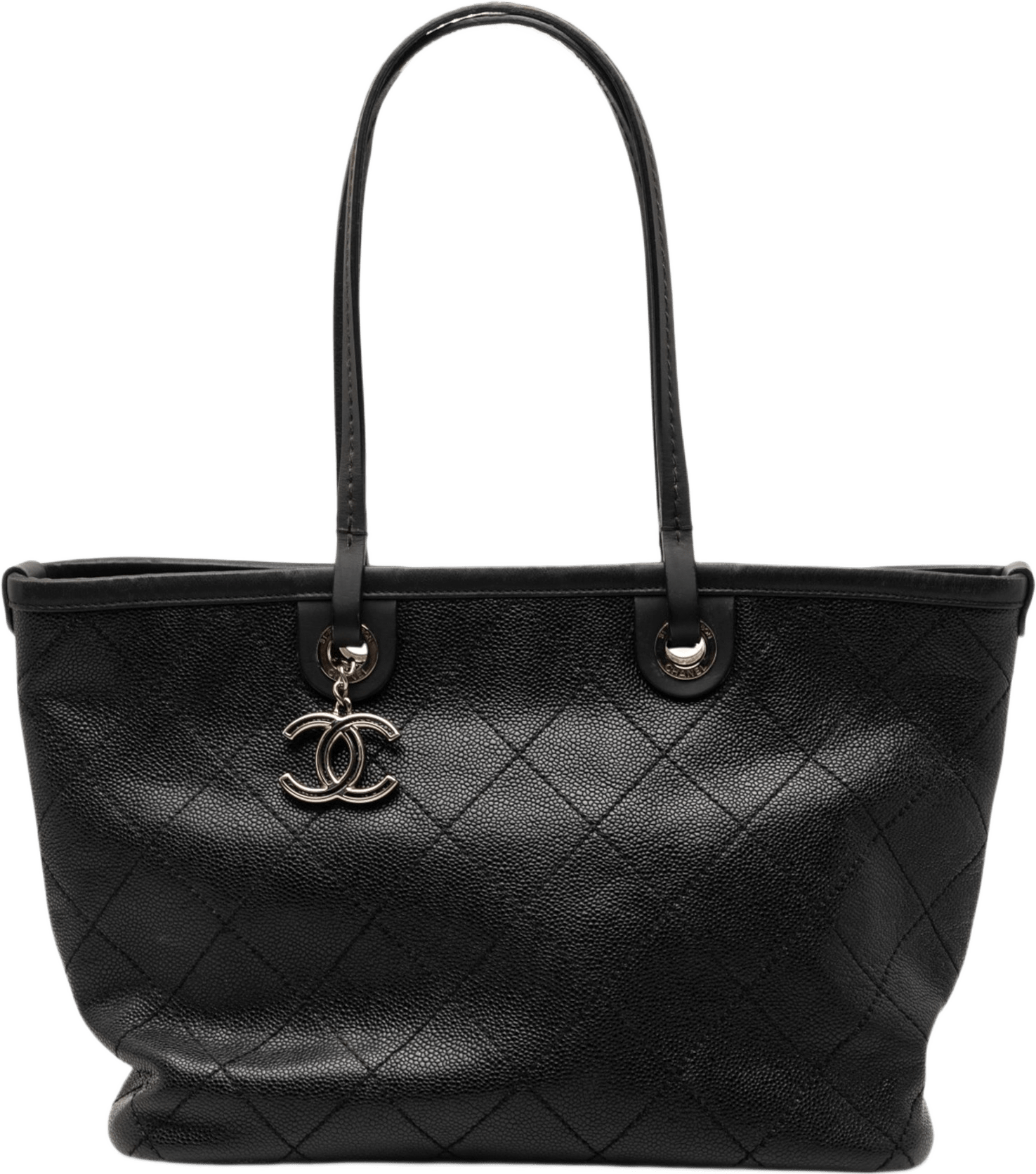 Chanel Cc Caviar Wild Stitch On The Road Tote, från Luxclusif, i färgen black.
