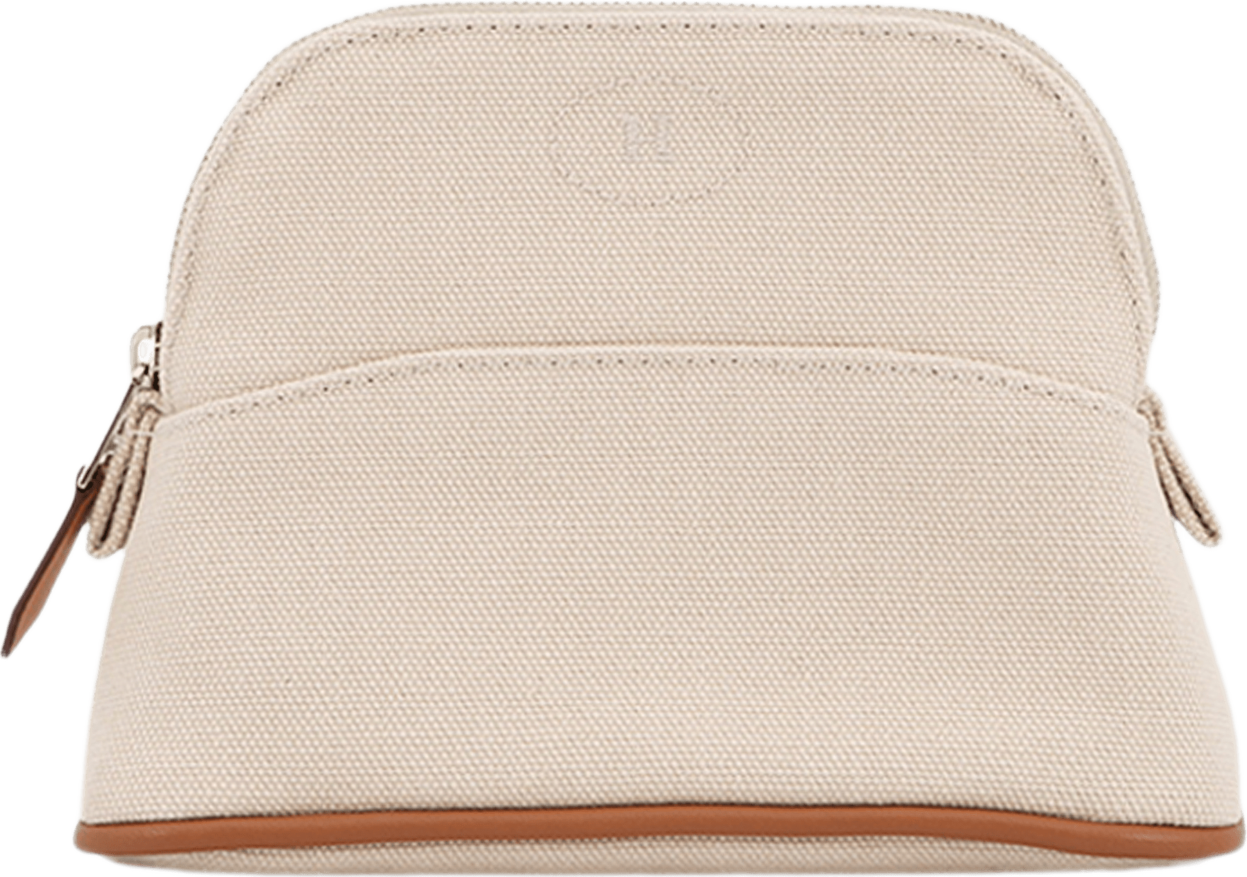 Hermès Mini Canvas Bolide Pouch, från Luxclusif, i färgen light beige.
