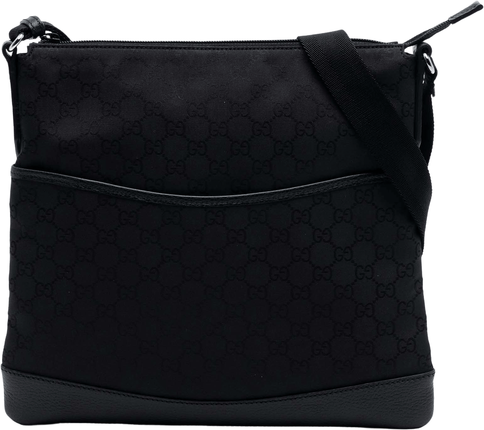 Gucci Gg Canvas Flat Messenger Bag, från Luxclusif, i färgen black.