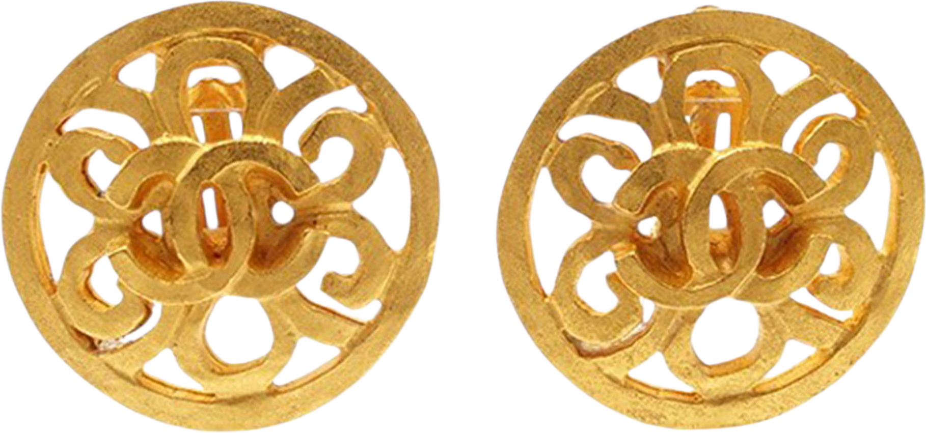 Chanel Cc Gold Plated Flower Clip On Earrings, från Luxclusif, i färgen gold.