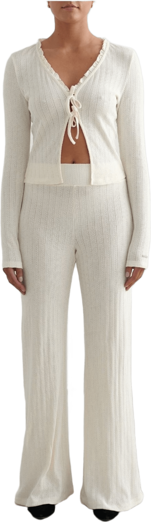 Almond White Pointelle Pants
