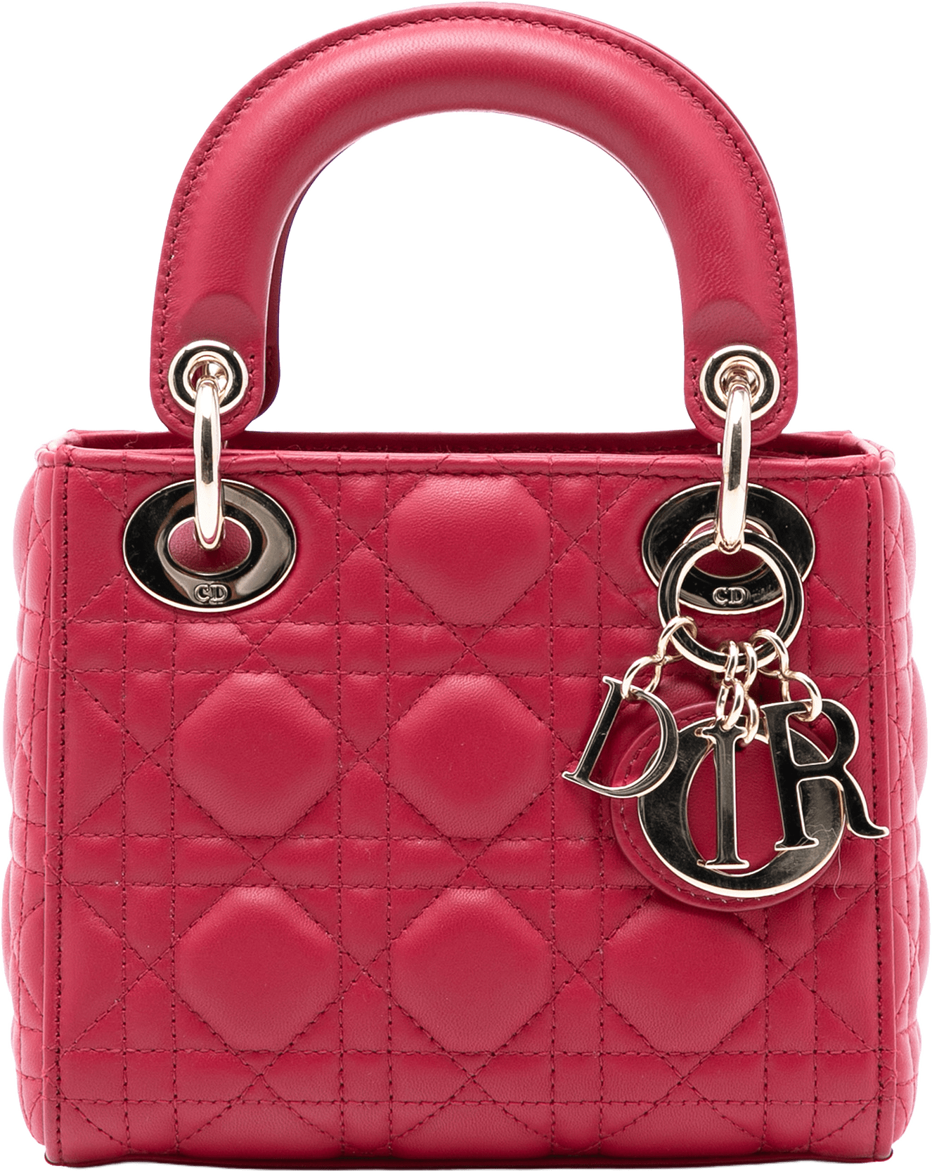 Dior Mini Lambskin Cannage Lady Dior, från Luxclusif, i färgen blush.